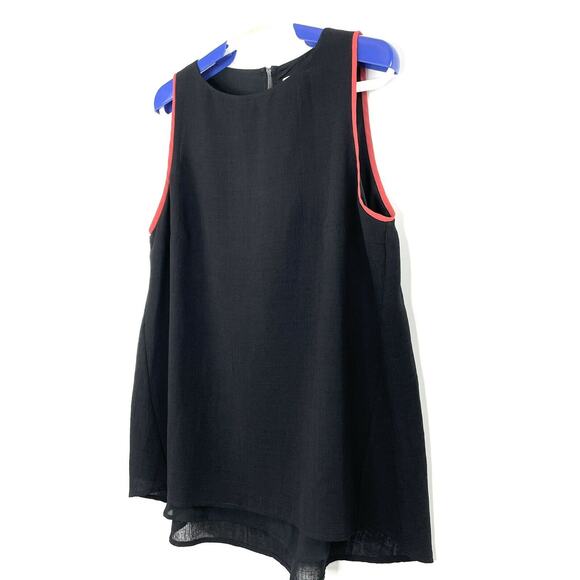 Cefinn Womens Sleeveless Hi Low Top Size US 10 / UK 14 Orange Trim Zip Closure - Picture 2 of 9